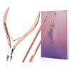 Cuticle Trimmer with Cuticle Pusher and Cutter,YINYIN Cuticle Remover Cutter Nipper Clippers Durable Pedicure Manicure Tools for Fingernails and Toenails(D501-RoseGold) view 1