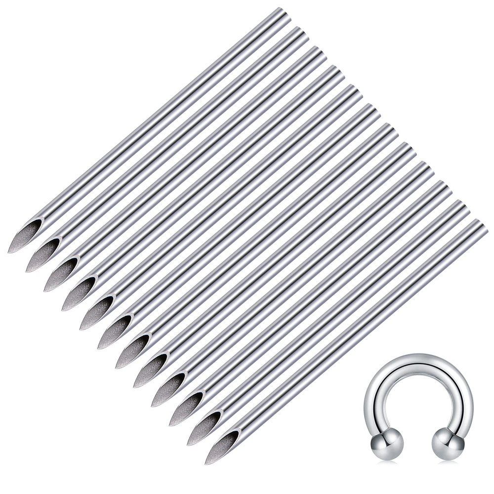 50PCS 12G Piercing needles, Disposable Stainless Steel Hollow Professional Body Piercing Needles For Nipple Septum Ring Earrings