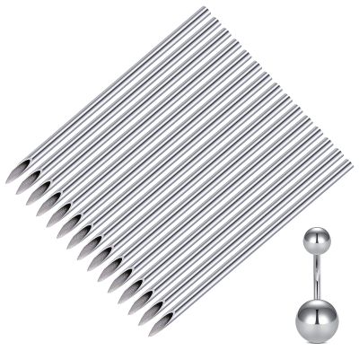 50PCS 14G Piercing needles, Disposable Sterilized Stainless Steel Body Piercing Needles For Belly Navel Ring Tongue Nipple Labret Lip Industrial Earrings Piercing