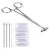 DJCIW Septum Piercing Clamps, 316L Stainless Steel Septum Forceps with 20Pcs Piercing Needles 14G 16G 18G 20G for Nose Septum Piercing view 1
