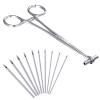 DJCIW Septum Piercing Clamps, 316L Stainless Steel Septum Forceps with 20Pcs Piercing Needles 14G 16G 18G 20G for Nose Septum Piercing view 4