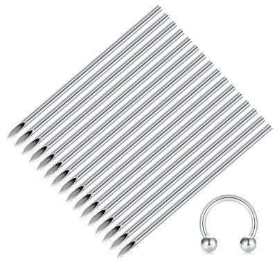 50PCS 16G Piercing needles, Disposable Sterilized Stainless Steel Body Piercing Hollow Needles For Septum Ring Cartilage Tragus Helix Rook Conch Daith Eyebrow Piercing