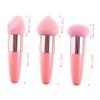 3Pcs Makeup Sponge Beauty Foundation Blending Sponge Makeup Sponge Wedge Foundation Sponges with Handle Cosmetic Professional Beauty Sponge Pink view 2