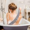 4 Pieces African Net Bath Net Sponge Body Exfoliating Polyester Cleaning Shower Body Scrubber Back Scrubber Exfoliating Wash Bath Cloth for Daily Use (Black, Blue, White, Gray,7.8 x 27.6 Inch) view 2