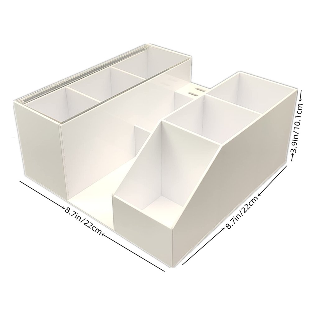 Acrylic Eyelash Beauty Organizer, Grafting Tool Storage With Tweezers Holder Display Boxes for Home Salon (White)