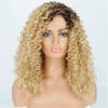 14Inch Short Kinky Curly Wig Afro Wigs For Black Women Brown Mixed Blonde Synthetic Wigs With Bangs #144 14inches view 1