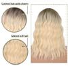 14Inches Short Natural Wave Bob Wig Middle Part Black Golden Wig Heat Resistant Wavy Synthetic Wigs For Black Women #10 14inches view 3