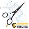 Beauty & Crafts- 5'' German Beard Mustache Scissors - 2 Mustache Comb for Facial Hair with Beautiful Pouch - Beard Trimming Scissors Use for Grooming, Cutting, and Styling of Mustache (Black) view 2