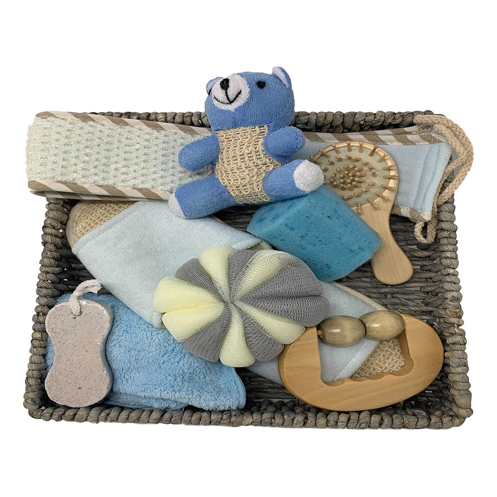Spa Day Kit, Spa Kit for Women Gift Set, Home Spa Kit, Spa Baskets for Mothers Day, Mothers Day Relaxation Gifts, at Home Spa Package, Pampering Gift Sets for Women (9pc Blue Set)