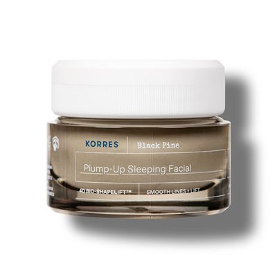 KORRES Black Pine 4D Bio-ShapeLift Plumping Night Cream, Firming Face Moisturizer for Women & Men, Overnight Hydration Cream for Smoother-Looking Skin, Vegan Skincare, Dermatologist-Tested, 1.35 Fl Oz