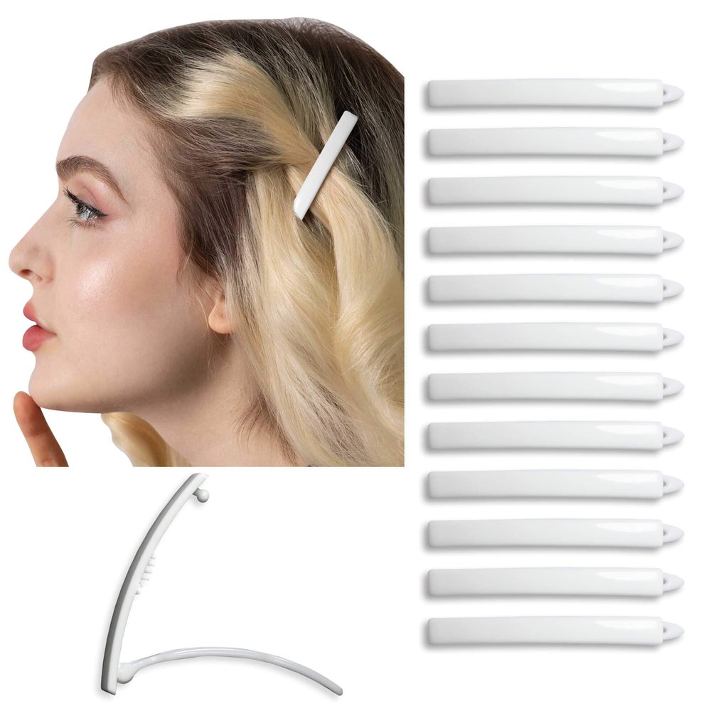 AURORA PIN 12pcs Hair Barrettes Set for Women and Girls, Hair Clips for Thick Thin Fine Hair, Non-metal Hair Accessories, Non-Slip Grip Handmade Snap Hairpin, BPA Free