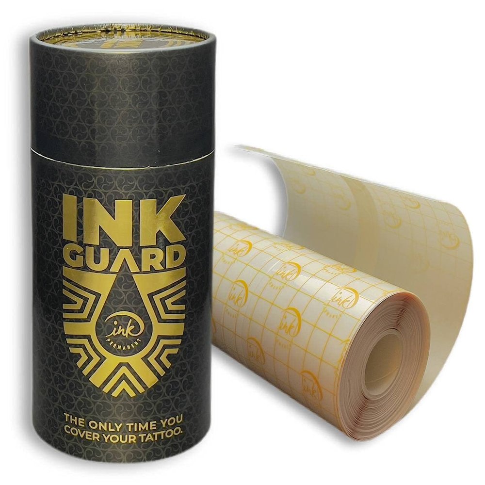 Ink Guard Waterproof Tattoo Aftercare Bandage 10" x 6ft (25cm x 1.83m) Transparent Protective Cover with Extra Adhesive - 5 Day Hold Clear Healing Second Skin Roll (6"x 32 Feet (11 yards))