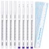 8 Pieces Microblading Marker Pen with Paper Ruler Skin Marker Eyebrow Permanent Makeup Position Mark Tools Markers Pen for Eyebrow Lips Skin (White and Purple,Single-Head) view 1