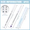 8 Pieces Microblading Marker Pen with Paper Ruler Skin Marker Eyebrow Permanent Makeup Position Mark Tools Markers Pen for Eyebrow Lips Skin (White and Purple,Single-Head) view 2