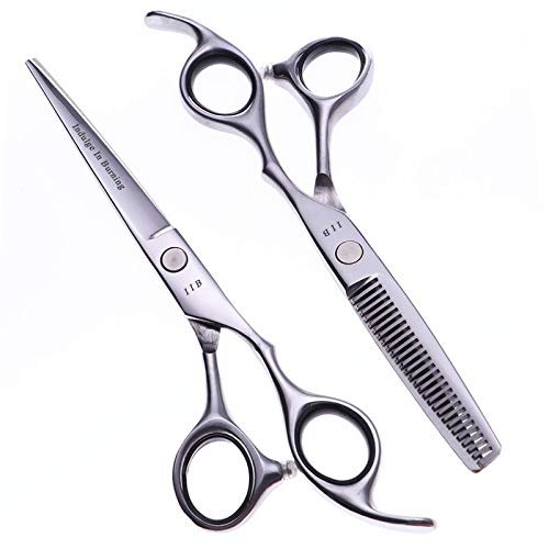 Hair Cutting Scissors, 6 Inch Professional Stainless Steel Hair Scissors Salon Cutting/Thinning Hairdressing Shears Regular Blade Styling Tools BY ZZYY (Color : 1 set)