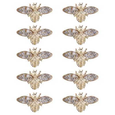Beaupretty Bee Nail Charms 10Pcs Retro Alloy 3D Nail Art Accessories for Manicure DIY Decor and Body Face Decoration