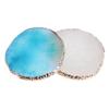 2 Pieces Resin Nail Art Palette, Nail Art Painting Gel Palette Gold Edge Color Makeup Display Board Nail Art Display Cosmetic Mixing Tools view 1