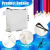 12 Pack 7.5 x 5.1 x 1.8 Inch Small White Blank Canvas Makeup Bags for DIY Painting, Iron on, Tie Dye Cosmetic Pouch Coin Purse Zipper Pencil Pouch for DIY Crafts, Makeup, Travel, Everyday Organizing view 2