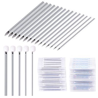 DJCIW 100PCS Mixed Body Piercing Needles,12G 14G 16G 18G 20G Sterilized Stainless Steel Ear Nose Piercing Needles For All Body Piercing