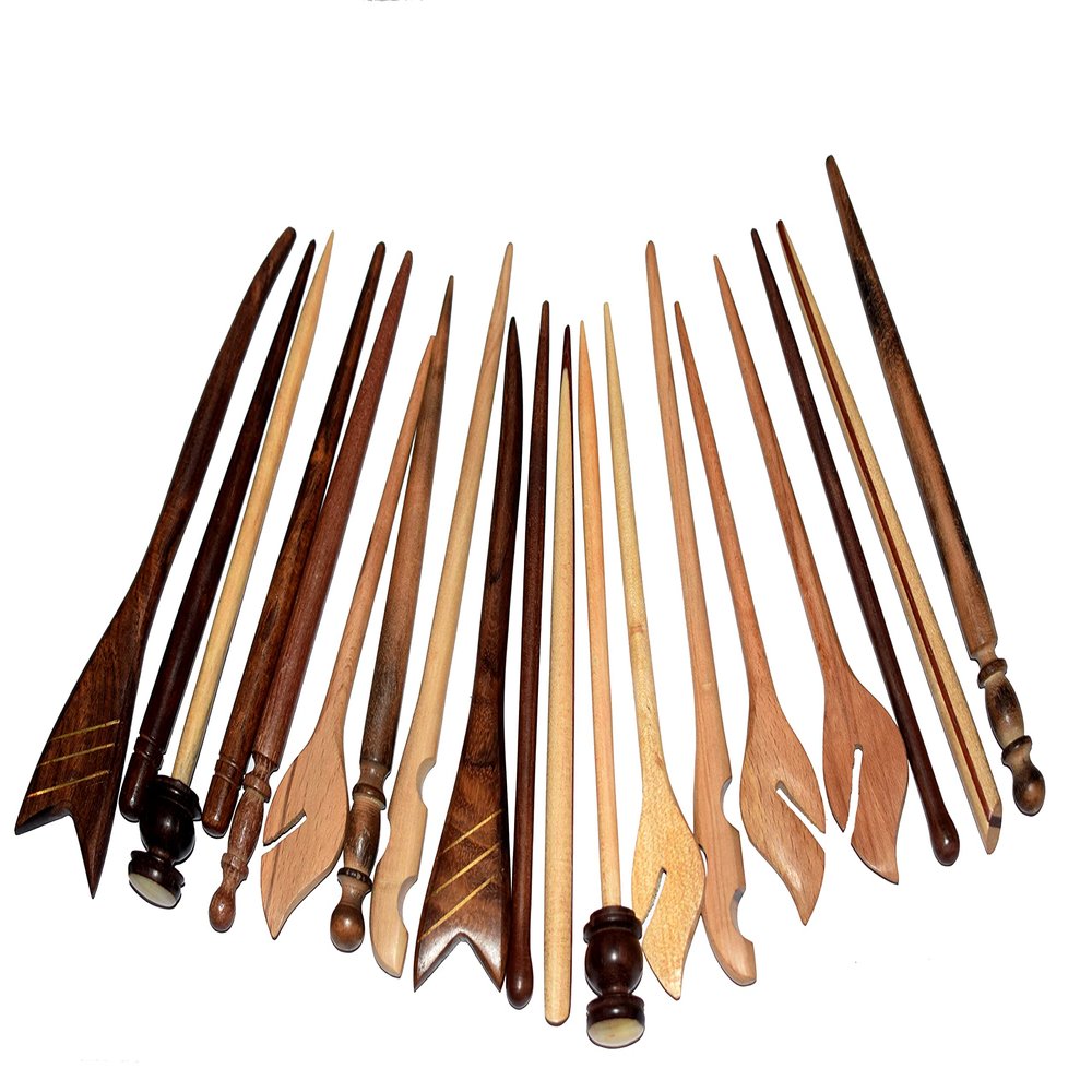 20 Wooden Multiple Pieces 14cm Hair Sticks Natural Wood pin Beautiful gift
