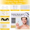 Nose Wax Kit for Men Women, Yovanpur Nose Hair Waxing Kit with 100g Nose Hair Wax Beads (15-20 USES), 20 Applicator, 15 Mustache Protector, 10 Paper Cups, 1 Measuring Cup - Easy, Quick and Painless view 3