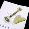 HXSCOO 1 Set Natural Crystal Quartz Semi Precious Rose Quartz Massager Green Jade for Face Stick Roller Anti Cellulite Facial Wrinkles Natural Crystal Massager Suit (Color : Green Jade) view 3