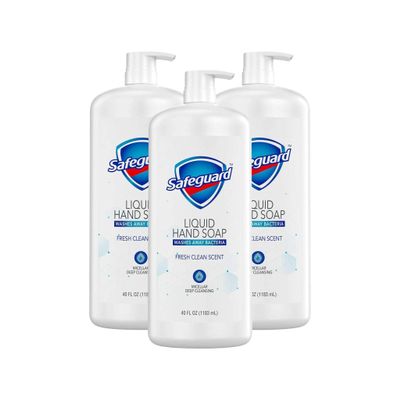 3 pack Safeguard Liquid Hand Soap, Micellar Deep Cleansing, Fresh Clean Scent (40 oz.) 40 Fl Oz (Pack of 3)