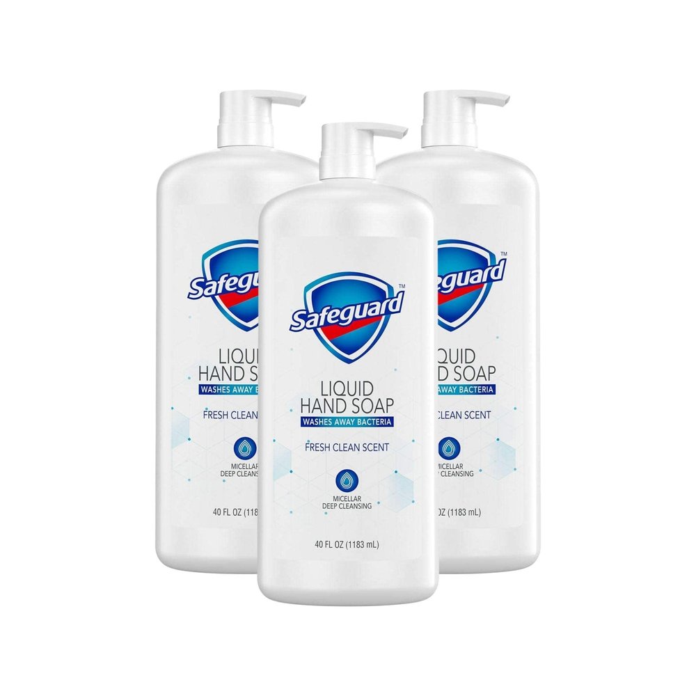 3 pack Safeguard Liquid Hand Soap, Micellar Deep Cleansing, Fresh Clean Scent (40 oz.) 40 Fl Oz (Pack of 3)