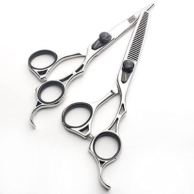 Hair Cutting Scissors, Hairdressing Scissors 6-inch Cutting Thinning Scissors Hairdresser Haircut Scissors Set Cut Bangs Hair Salon Dedicated BY ZZYY (Color : Set)