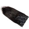 Silky Straight Clip in Human Hair Extension Brazilian Remy Clips on Hair Natural Black Straight Full Head Clip Hair For Black Woemn 100-150g (20inch 150grams, #1(Jet Black)) view 3