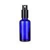 DLIBUY 4 Pcs Empty 50ml Blue Glass Fine Mist Pump Spray Bottles with Black Alu Pump Head, Travel Portable Small Refillable Sprayer Bottles for Cosmetic Perfume Water, with 1x Funnel view 2