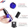 DLIBUY 4 Pcs Empty 50ml Blue Glass Fine Mist Pump Spray Bottles with Black Alu Pump Head, Travel Portable Small Refillable Sprayer Bottles for Cosmetic Perfume Water, with 1x Funnel view 4
