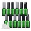 DLIBUY 12 Pcs Empty 30ml Green Glass Fine Mist Pump Spray Bottles with Black Alu Pump Head, Travel Portable Small Refillable Sprayer Bottles for Cosmetic Perfume Water, with 3x Funnel view 1