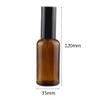 DLIBUY 4 Pcs Empty 50ml Brown Glass Fine Mist Pump Spray Bottles with Black Alu Pump Head, Amber Travel Portable Small Refillable Sprayer Bottles for Cosmetic Perfume Water, with 1x Funnel view 2