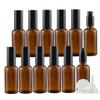 DLIBUY 12 Pcs Empty 50ml Brown Glass Fine Mist Pump Spray Bottles with Black Alu Pump Head, Amber Travel Portable Small Refillable Sprayer Bottles for Cosmetic Perfume Water, with 3x Funnel view 1