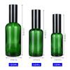 DLIBUY 4 Pcs Empty 50ml Green Glass Fine Mist Pump Spray Bottles with Black Alu Pump Head, Travel Portable Small Refillable Sprayer Bottles for Cosmetic Perfume Water, with 1x Funnel view 3