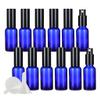 DLIBUY 12 Pcs Empty 30ml Blue Glass Fine Mist Pump Spray Bottles with Black Alu Pump Head, Travel Portable Small Refillable Sprayer Bottles for Cosmetic Perfume Water, with 3x Funnel view 1