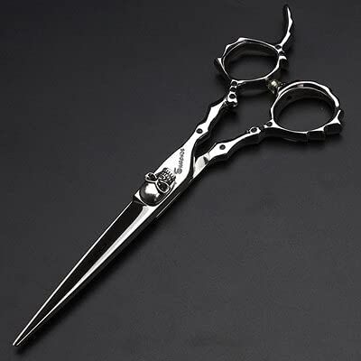 Hair Cutting Scissors, 6 inch Barber shop professional hairdressing scissors cutting thinning scissors hairdresser special hair cutting scissors BY ZZYY (Color : Skull cutting)