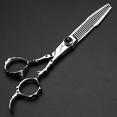 Hair Cutting Scissors, 6 inch Barber shop professional hairdressing scissors cutting thinning scissors hairdresser special hair cutting scissors BY ZZYY (Color : Hollow Straight10-15)