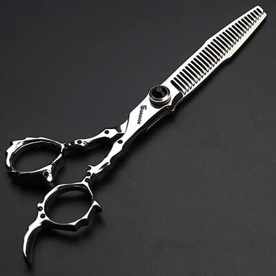 Hair Cutting Scissors, 6 inch Barber shop professional hairdressing scissors cutting thinning scissors hairdresser special hair cutting scissors BY ZZYY (Color : Hollow antlers 30-35)