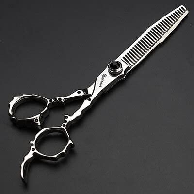 Hair Cutting Scissors, 6 inch Barber shop professional hairdressing scissors cutting thinning scissors hairdresser special hair cutting scissors BY ZZYY (Color : Hollow Axe thin 20)
