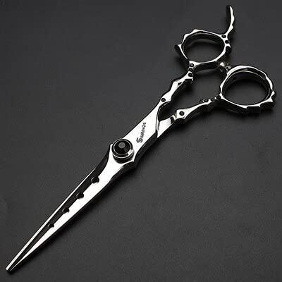Hair Cutting Scissors, 6 inch Barber shop professional hairdressing scissors cutting thinning scissors hairdresser special hair cutting scissors BY ZZYY (Color : Hollow cutting)