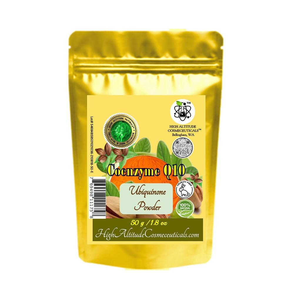 50g Coenzyme Q10 (Ubiquinone, Coq10) Powder Cosmetic Antioxidant Firming Skin Care, Make DIY Liquid Face Serum, Cream, Lotion, Moisturizer, Tighten Sagging Skin, Improve Stretch Marks Appearance