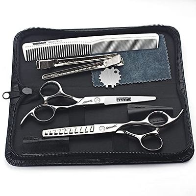 6 inch professional hairdressing set, suitable for hairstylist/home/hair salon 440c steel hairdressing scissors set