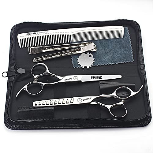6 inch professional hairdressing set, suitable for hairstylist/home/hair salon 440c steel hairdressing scissors set