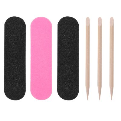 200pcs Nail Art Wooden Sign Set Nail Files Scoop Pedicure Nail Art Manicure Pedicure Tool Manicure Tools Professional Nail Supplies Kit para Uas Buffer Mini Frosted