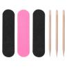 200pcs Nail Art Wooden Sign Set Nail Files Scoop Pedicure Nail Art Manicure Pedicure Tool Manicure Tools Professional Nail Supplies Kit para Uas Buffer Mini Frosted view 1
