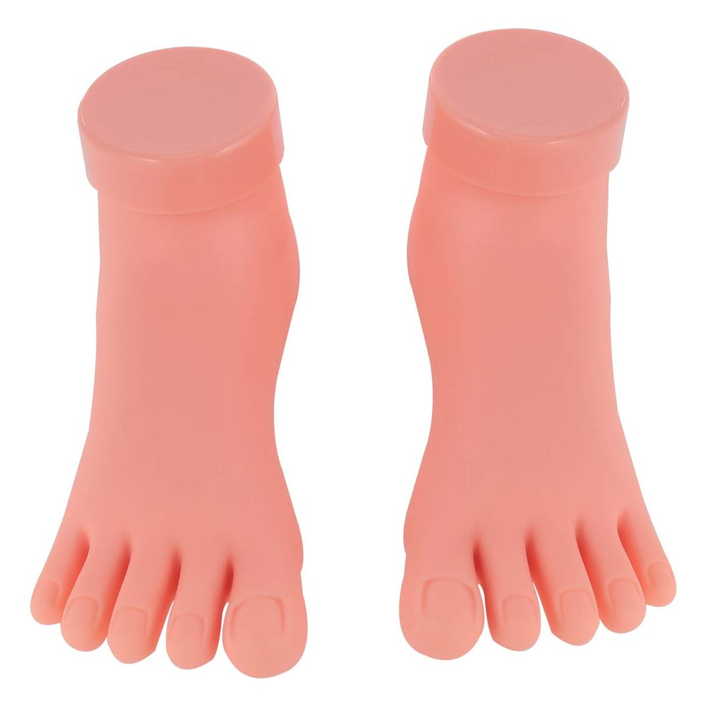 2 Pack Nail Art Nail Mannequin Foot Silicone Practice Foot Fake Hand Acrylic Practice Foot Manicure Tools Nail Foot Model Practice Foot Model Sock Mannequin Pedicure Set