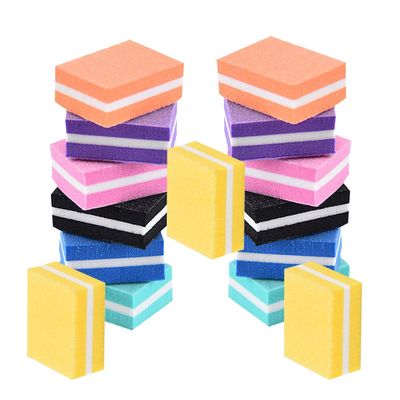 21pcs Nail Files Buffer Double-Sided Nail File Manicure Polish Buffer White Hairdressing Gown Honey Brows Sandpaper Finger Tools Sanding Block Mini