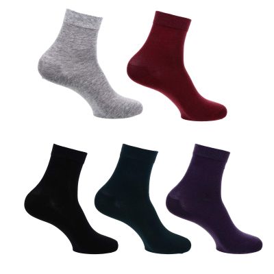 Beaupretty 5pairs Moisturizing Silicone Gel Socks for Women Cracking Foot Care Cotton Mid-Calf Socks Random Colors Soft and Washable for Healing Dry Cracked Feet and Preventing Skin Damage